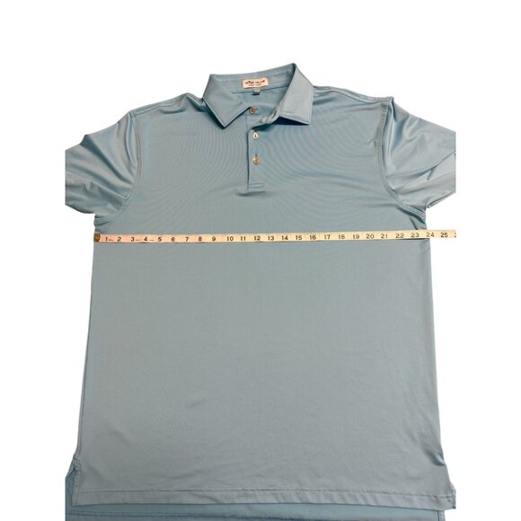 PETER MILLAR SUMMER COMFORT POLO SHIRT MENS L GOLF PERFORMANCE STRETCH BLUE - Picture 6 of 7